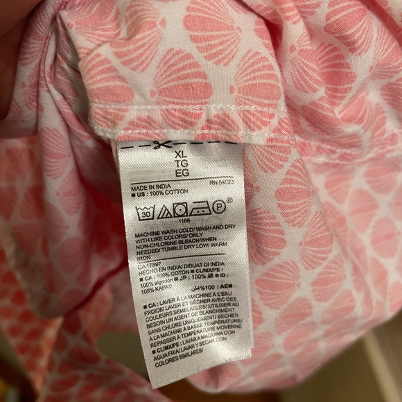 Old navy men’s seashell print short sleeve button down shirt size XL slim cut - Picture 5 of 8
